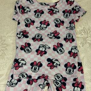 Disney Minnie Mouse Checkered Pajama Set - Pink and Black